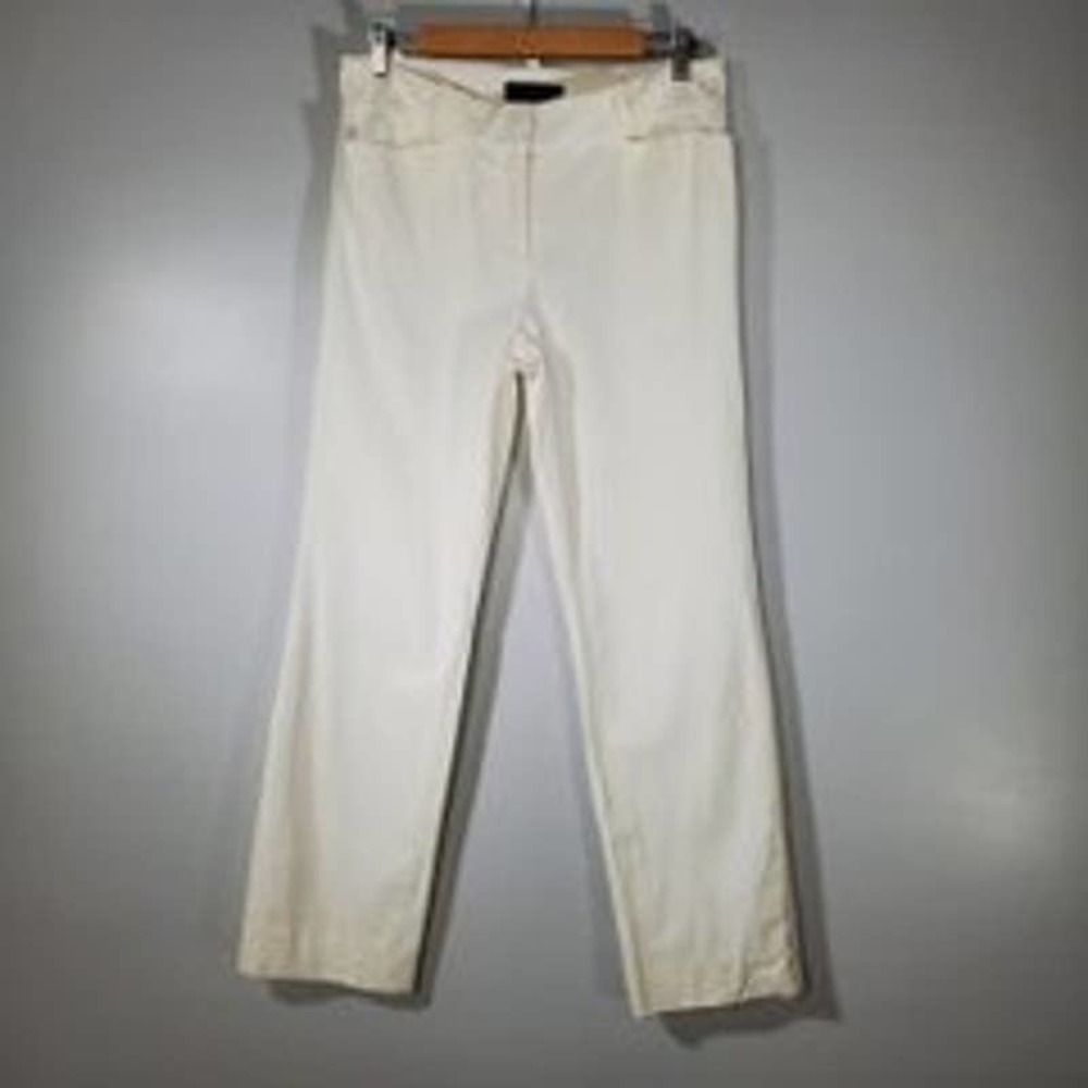 Piazza Sempione Straight Leg Slacks Pants Ivory Size 10 / IT 46 - Picture 9 of 9